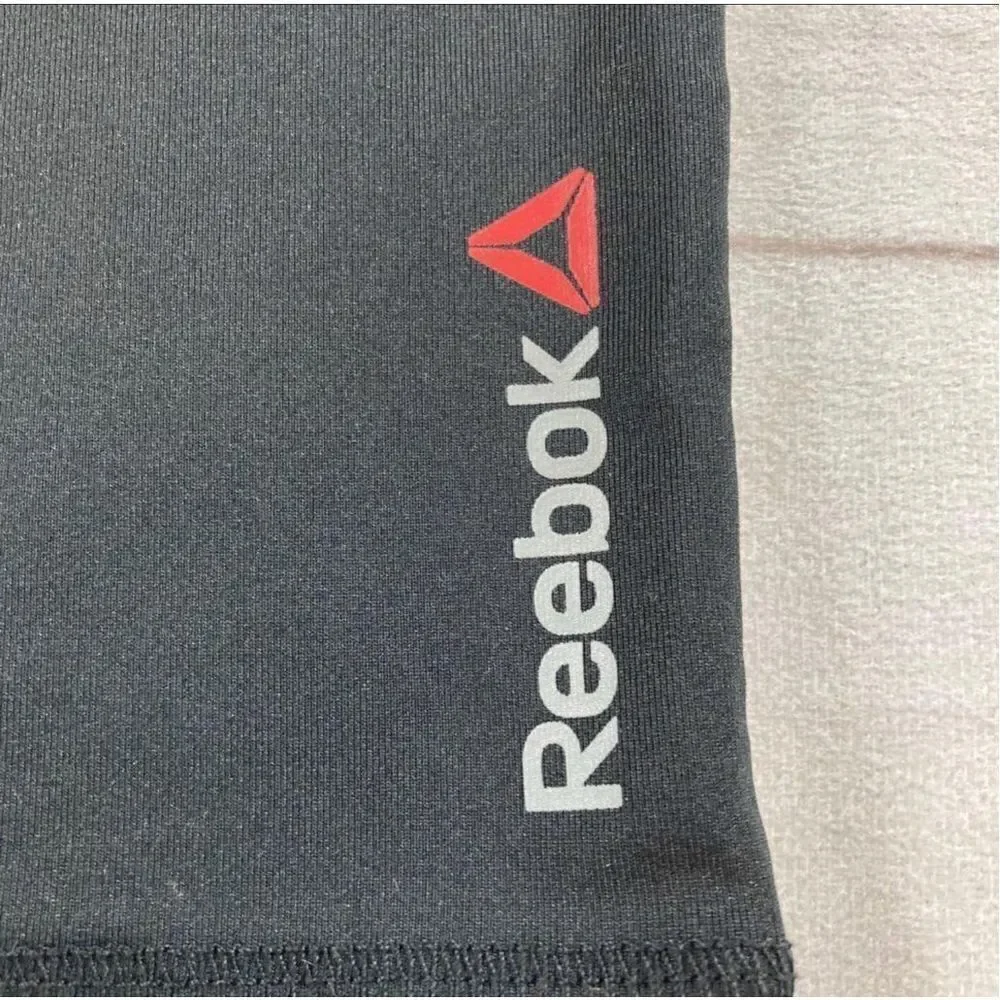 Reebok Mens Black Speedwick Performance Short Sleeve Running Shirt Size Large